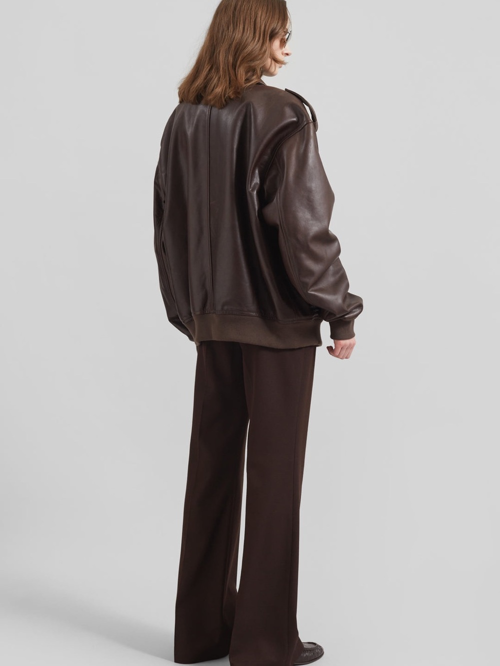 The Frankie Shop VIPER LEATHER JACKET - BROWN - Picture 10 of 17